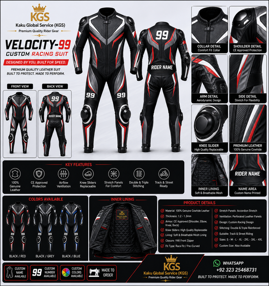 KGS Custom Racing Suit โ Black / Red Edition