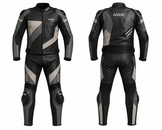 KGS TrailMaster-X Leather Adventure Riding Suit – Black / Grey Edition
