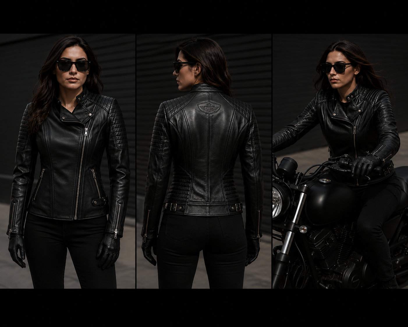 KGS Women's Luxe Moto Leather Jacket – Black Edition
