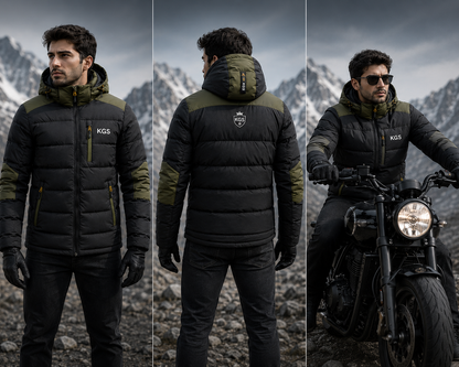 KGS Men's Down Jacket – Black & Olive Edition