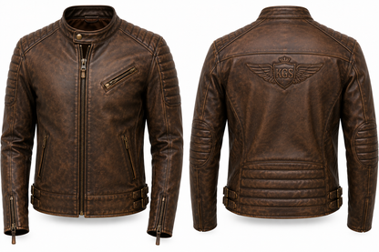 Vintage Roadster Biker Jacket – Genuine Sheep Leather Vintage Motorcycle Jacket