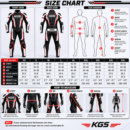 Men's Black & Red Street Rider Leather Racing Suit