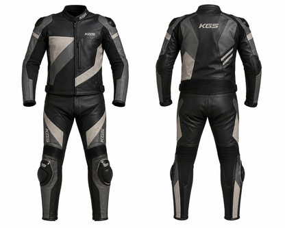 KGS TrailMaster-X Leather Adventure Suit – Black / Grey Edition