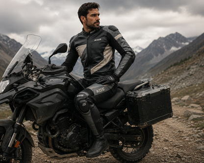KGS TrailMaster-X Leather Adventure Suit – Black / Grey Edition