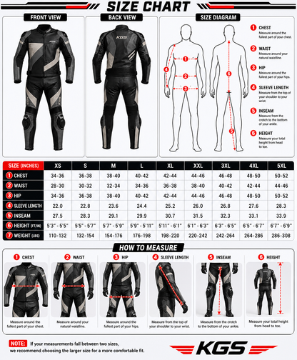 KGS TrailMaster-X Leather Adventure Suit – Black / Grey Edition