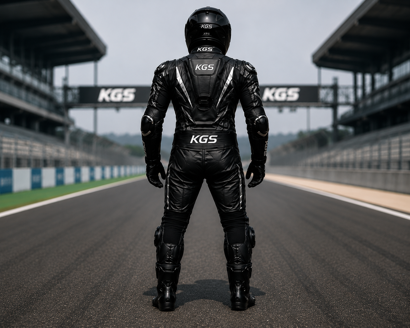 KGS Phantom-X Black Racing Suit | Premium One Piece Motorcycle Racing Gear
