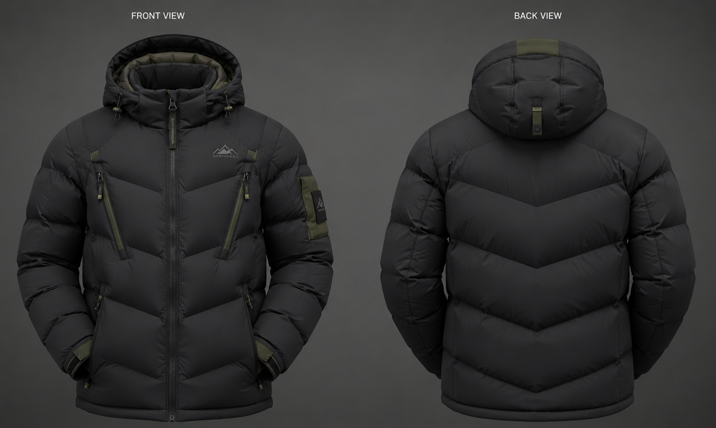 NorthPeak Shield Down Jacket – Premium Winter Performance Hooded Puffer Jacket